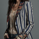 Lavinia | Blazer bohémien a righe e fiori