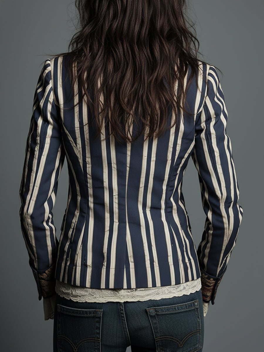 Lavinia | Blazer bohémien a righe e fiori