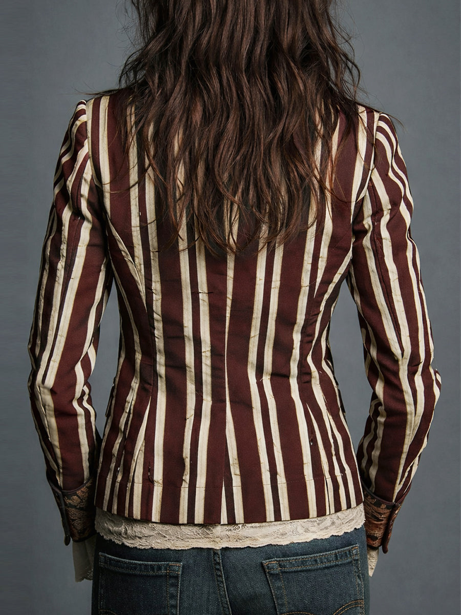 Lavinia | Blazer bohémien a righe e fiori