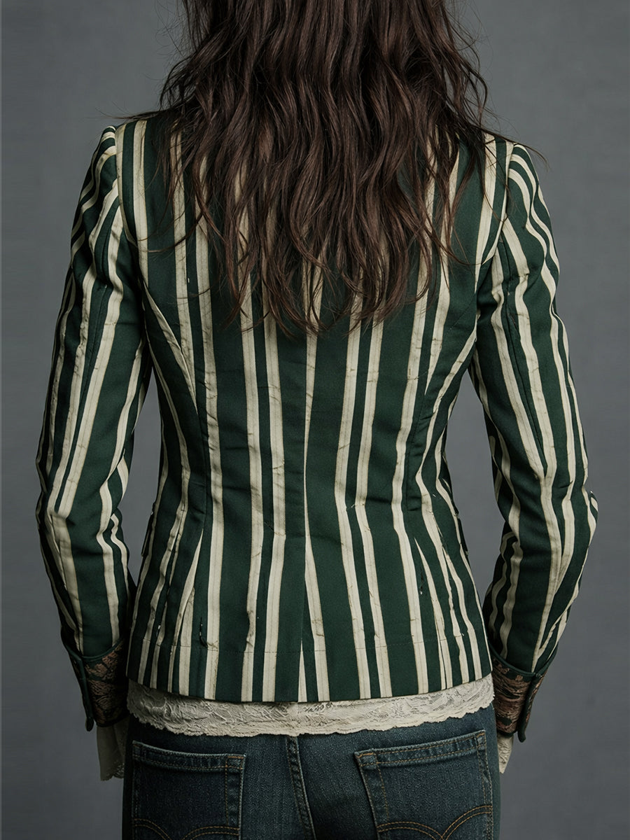 Lavinia | Blazer bohémien a righe e fiori