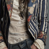 Lavinia | Blazer bohémien a righe e fiori