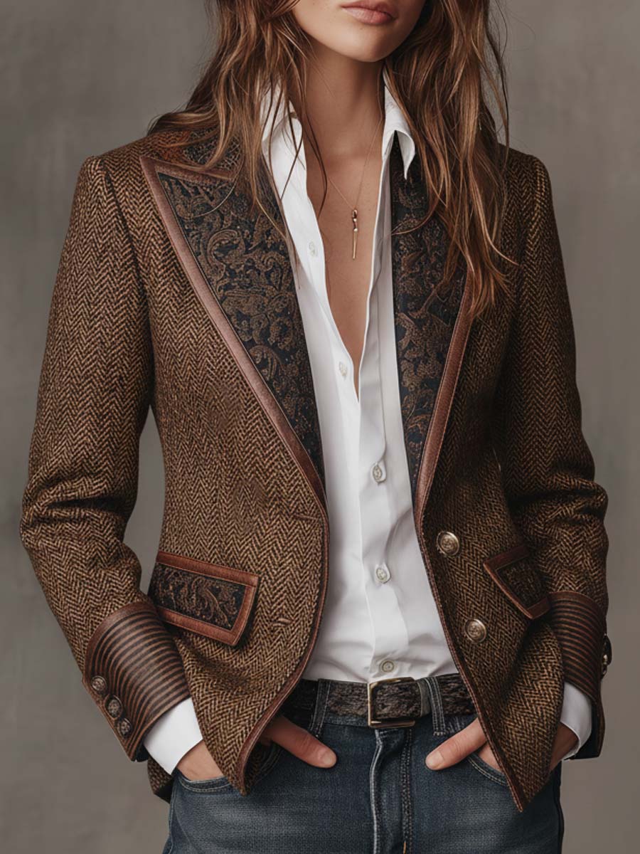 Giorgia | Blazer in tweed a spina di pesce