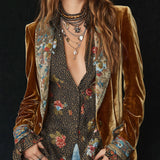 Diana | Blazer patchwork floreale effetto velluto