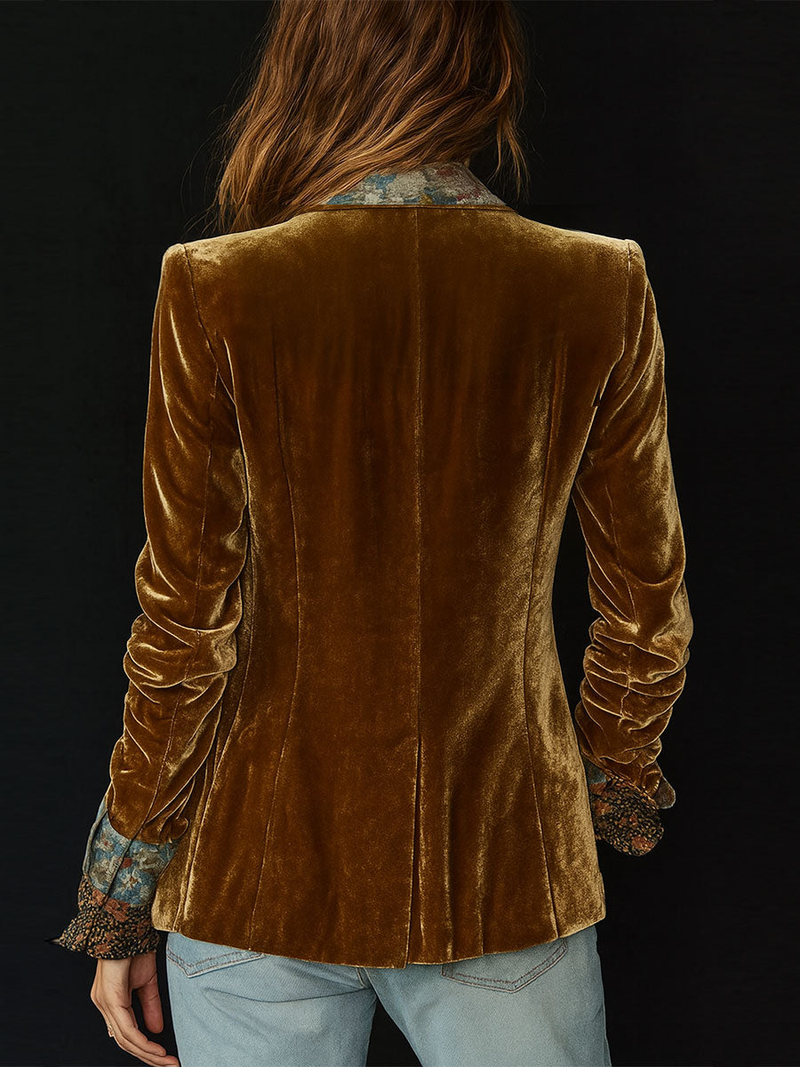 Diana | Blazer patchwork floreale effetto velluto