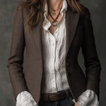 Daniela | Blazer sartoriale in tweed marrone