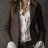 Daniela | Blazer sartoriale in tweed marrone