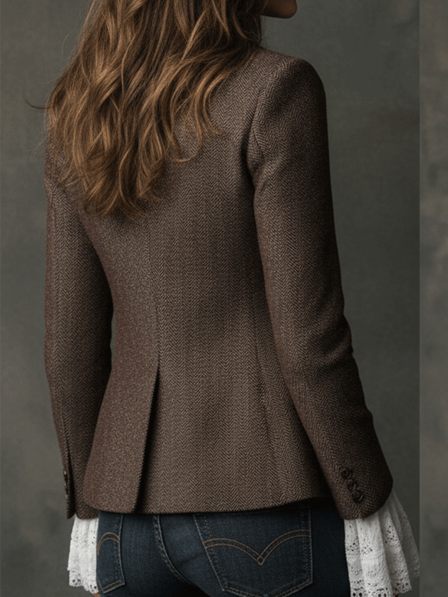 Daniela | Blazer sartoriale in tweed marrone