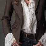 Daniela | Blazer sartoriale in tweed marrone