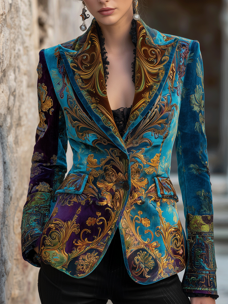 Cecilia | Blazer sartoriale in velluto barocco