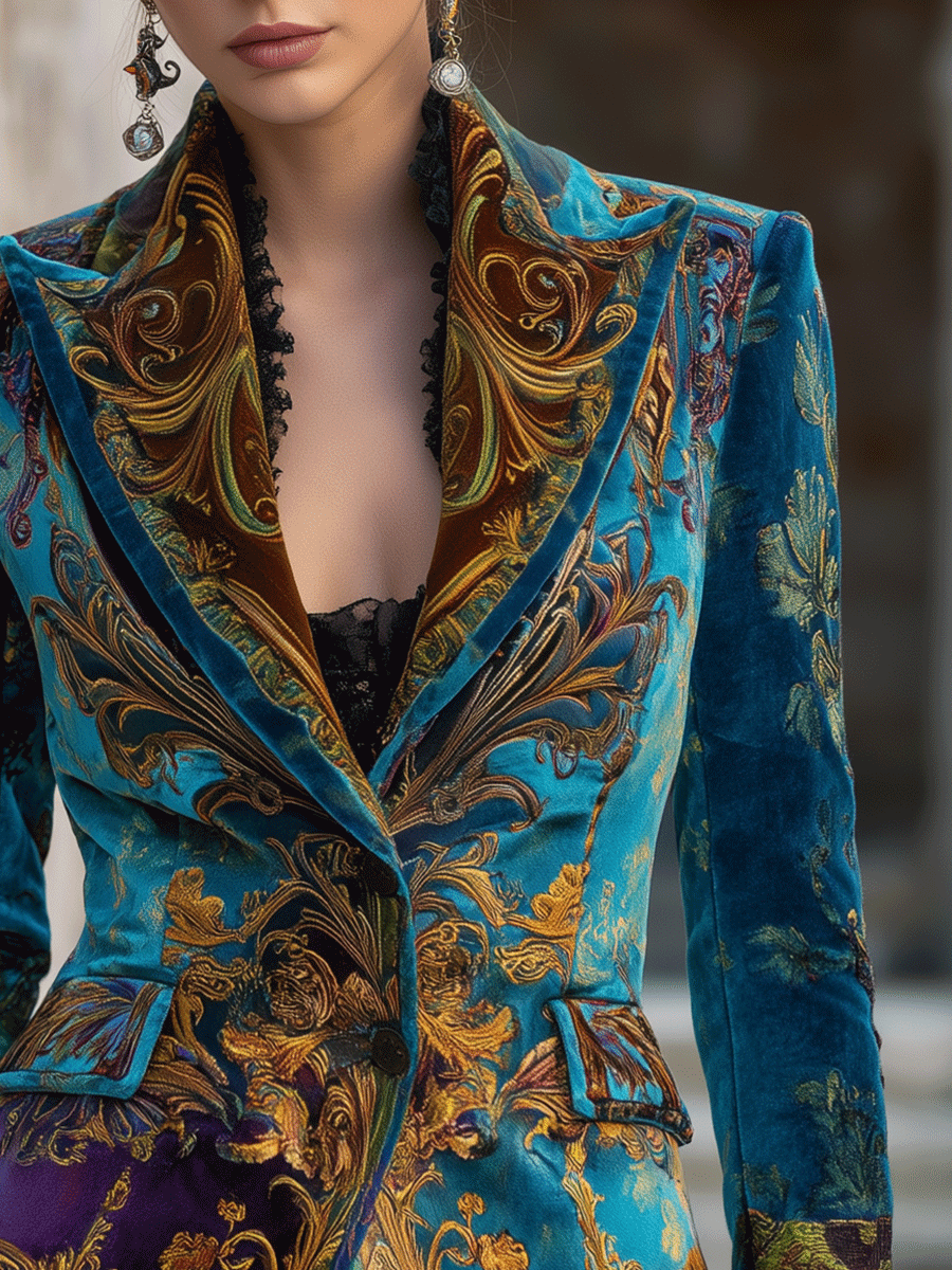 Cecilia | Blazer sartoriale in velluto barocco