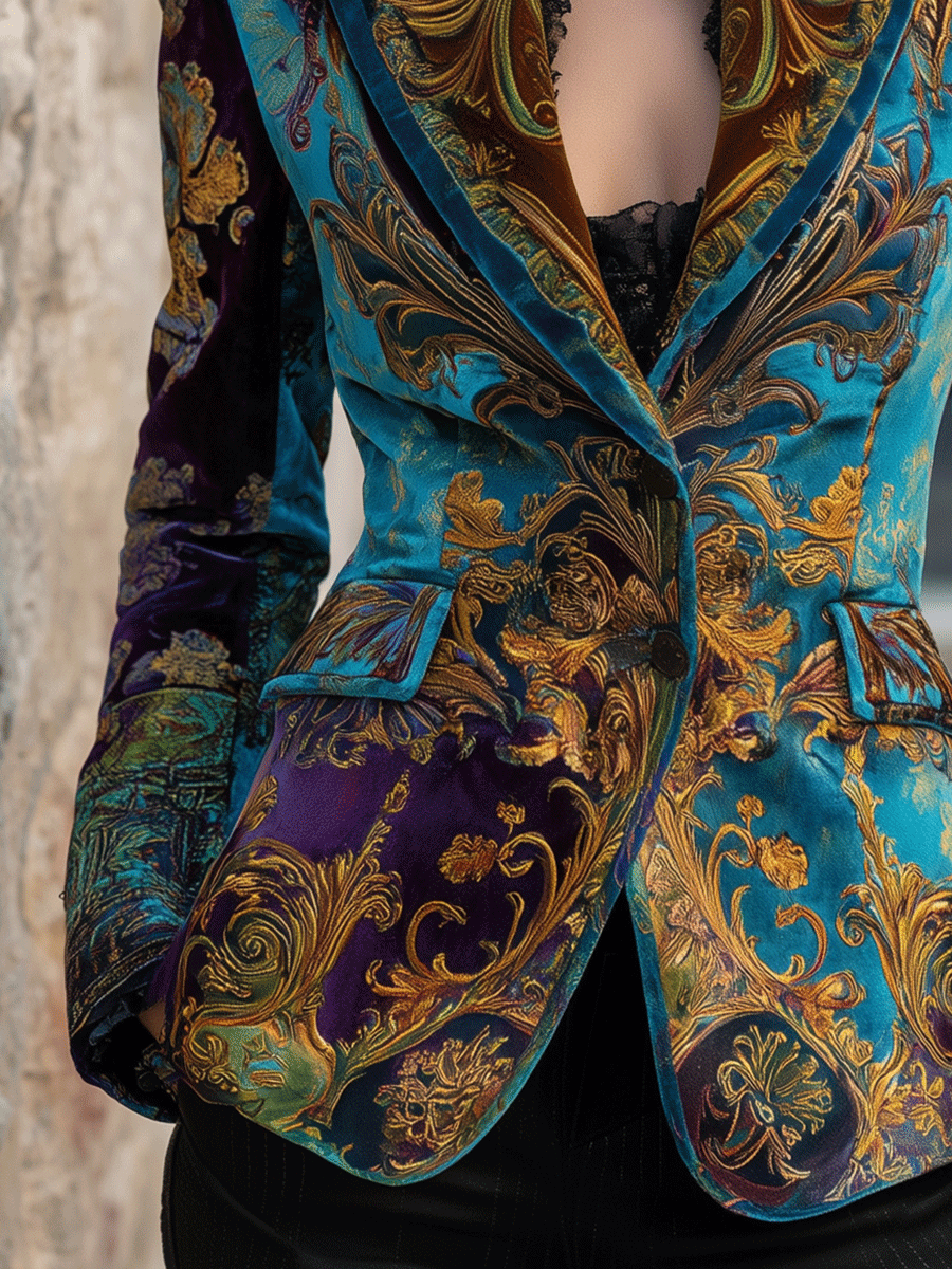 Cecilia | Blazer sartoriale in velluto barocco