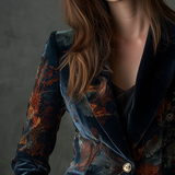 Barbara | Blazer in velluto floreale con bottoni metallici
