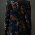 Barbara | Blazer in velluto floreale con bottoni metallici