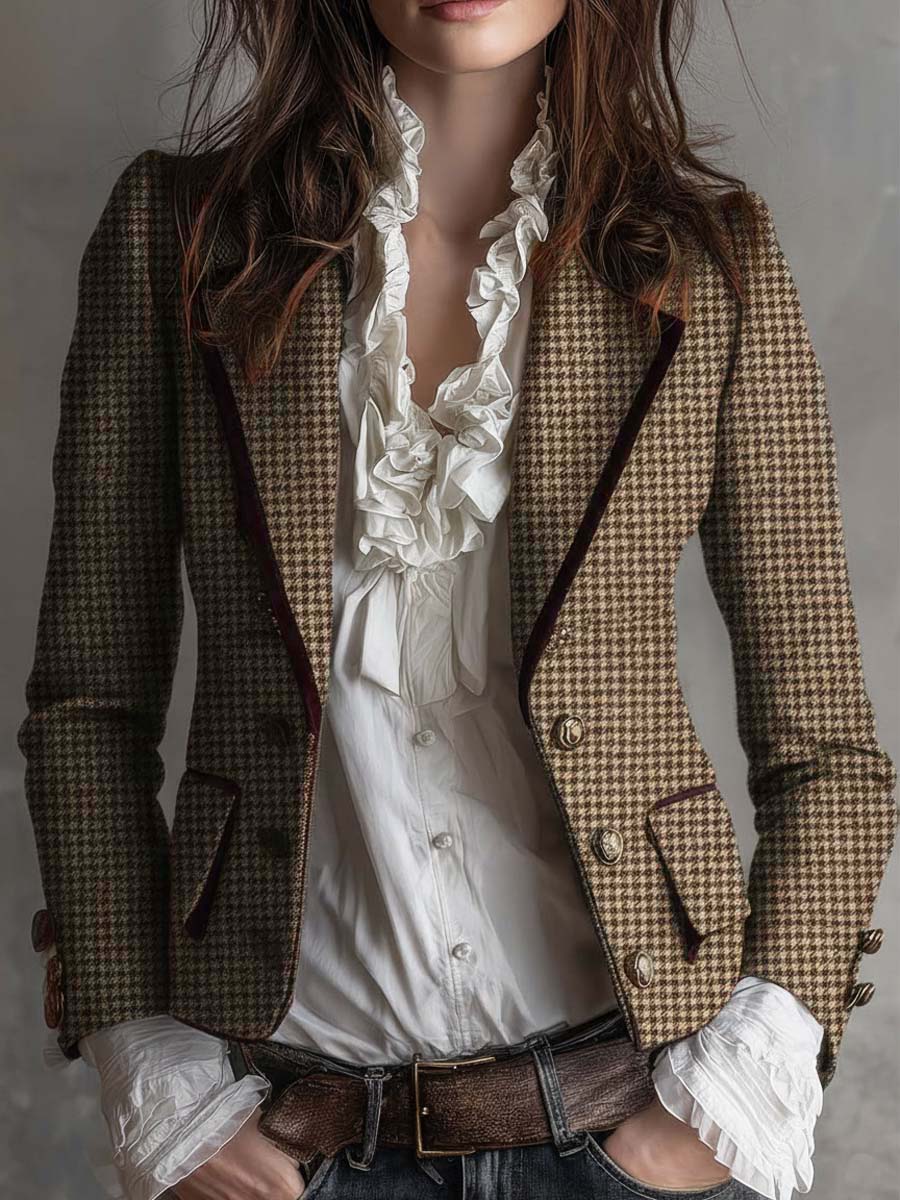 Agata | Blazer sartoriale in tweed pied-de-poule