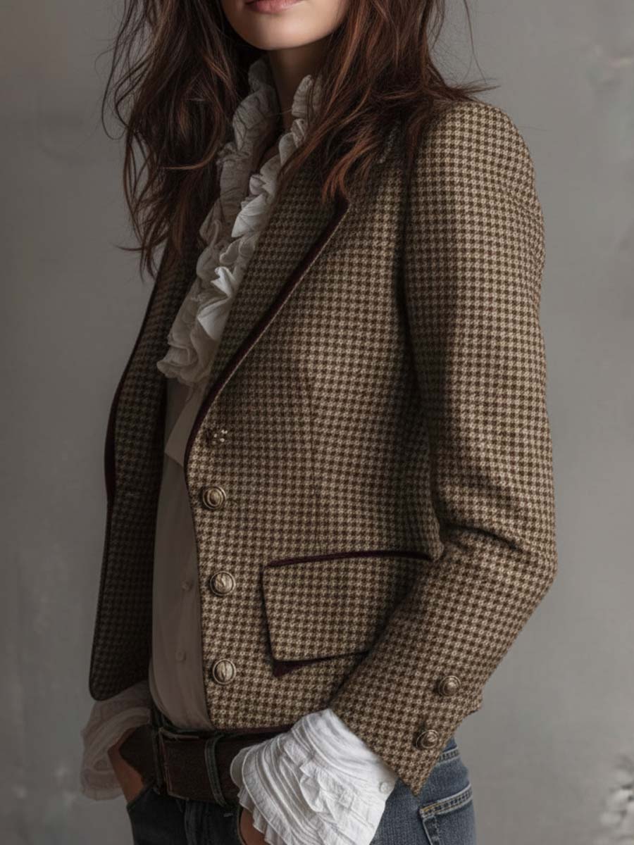 Agata | Blazer sartoriale in tweed pied-de-poule