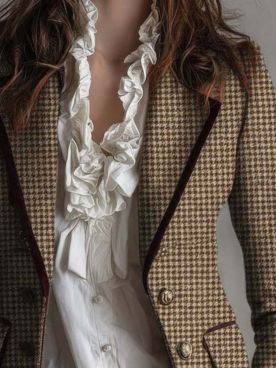 Agata | Blazer sartoriale in tweed pied-de-poule