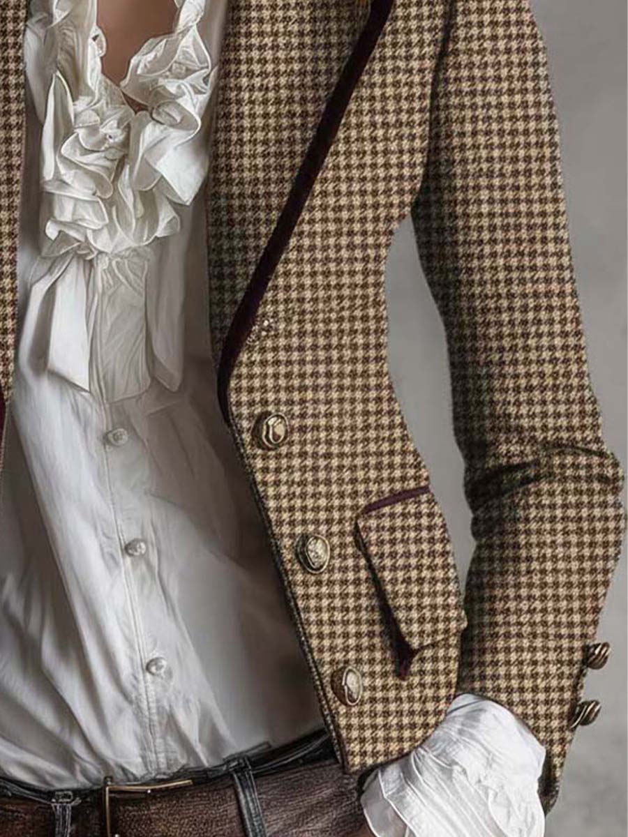 Agata | Blazer sartoriale in tweed pied-de-poule