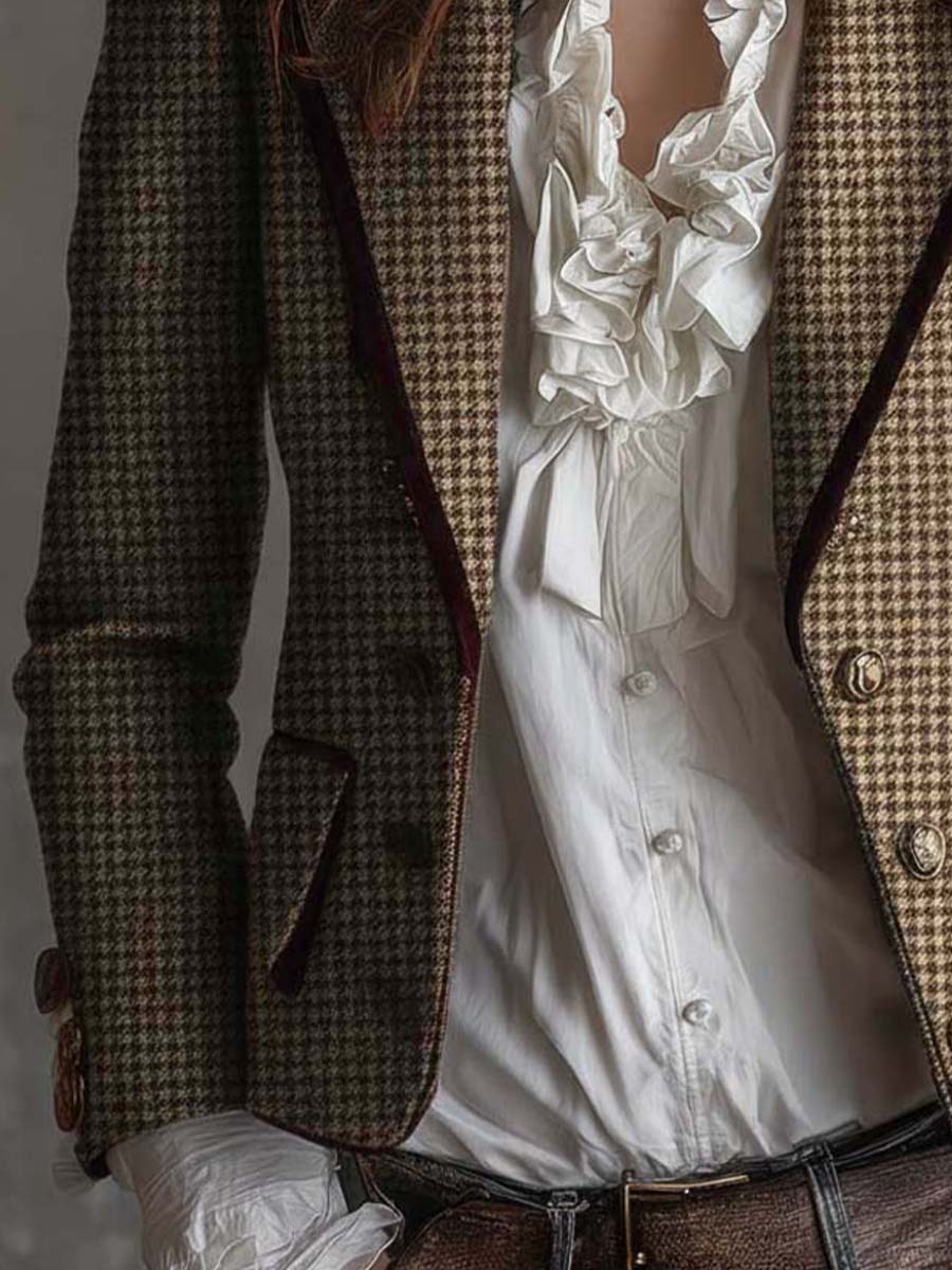 Agata | Blazer sartoriale in tweed pied-de-poule