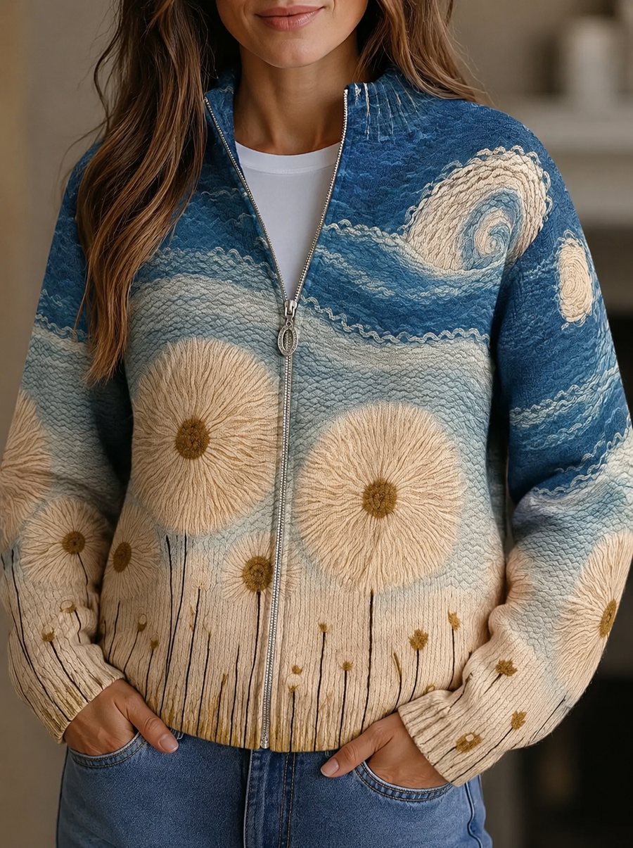 Iolanda | Cardigan con Zip e Soffioni