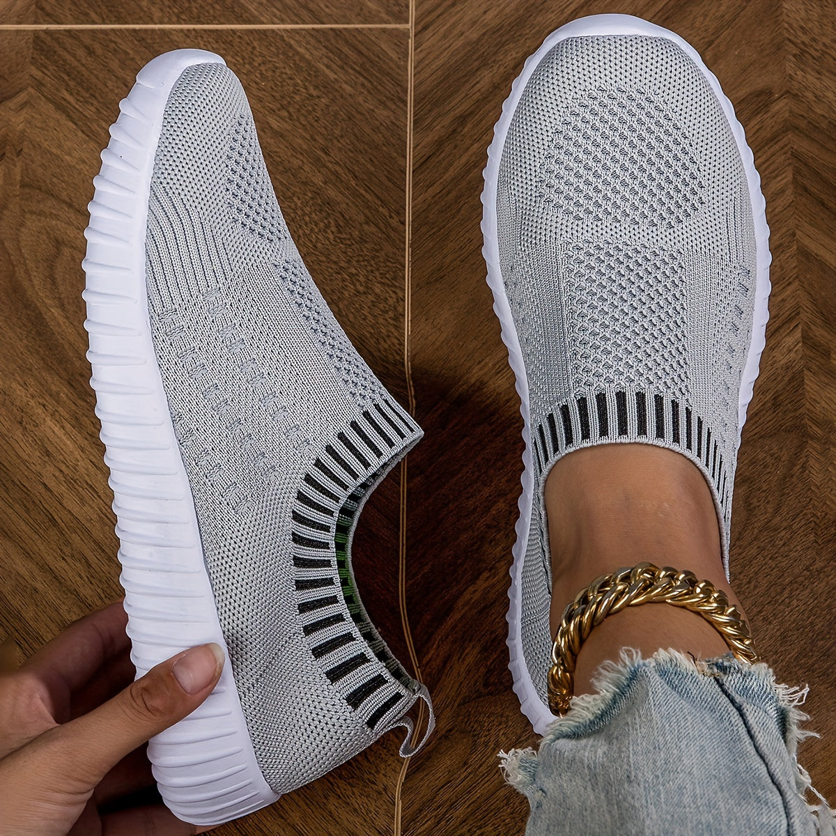 Nina | Sneakers Slip-On con Bordo a Righe