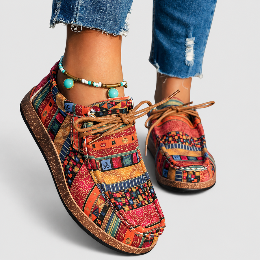 Serafina | Scarpe Stringate con Motivi Geometrici