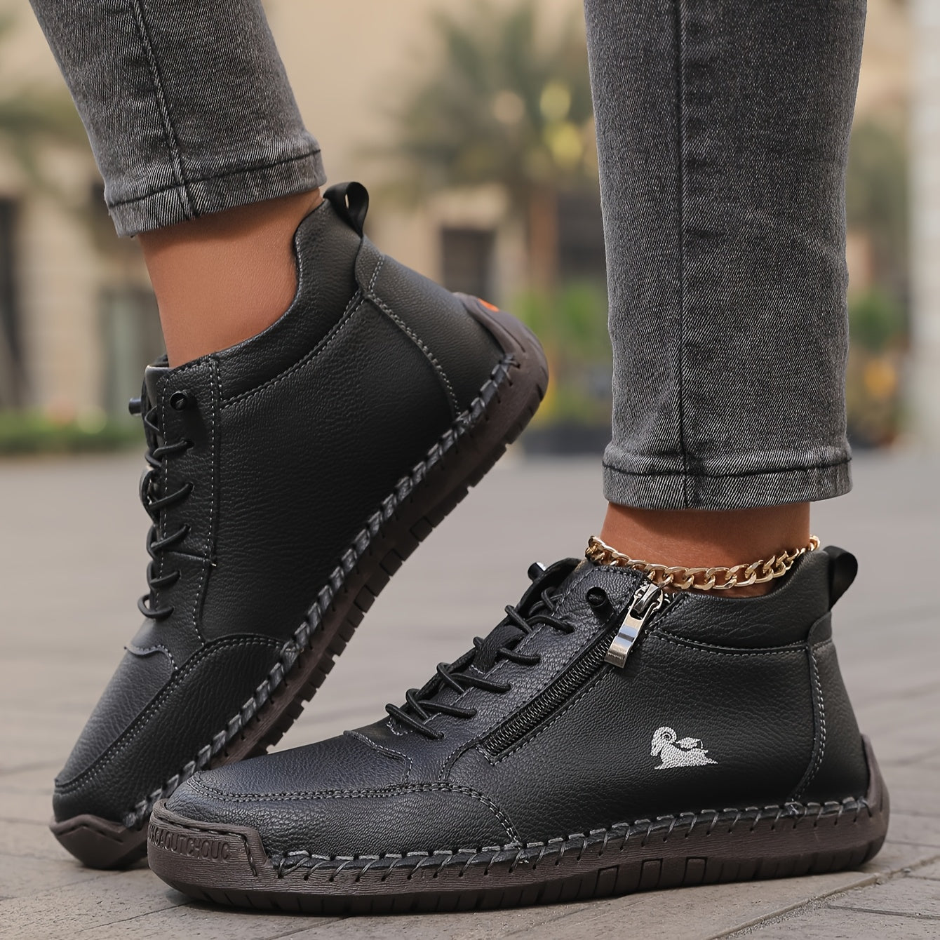 Eva | Scarpe con Lacci e Zip Laterale