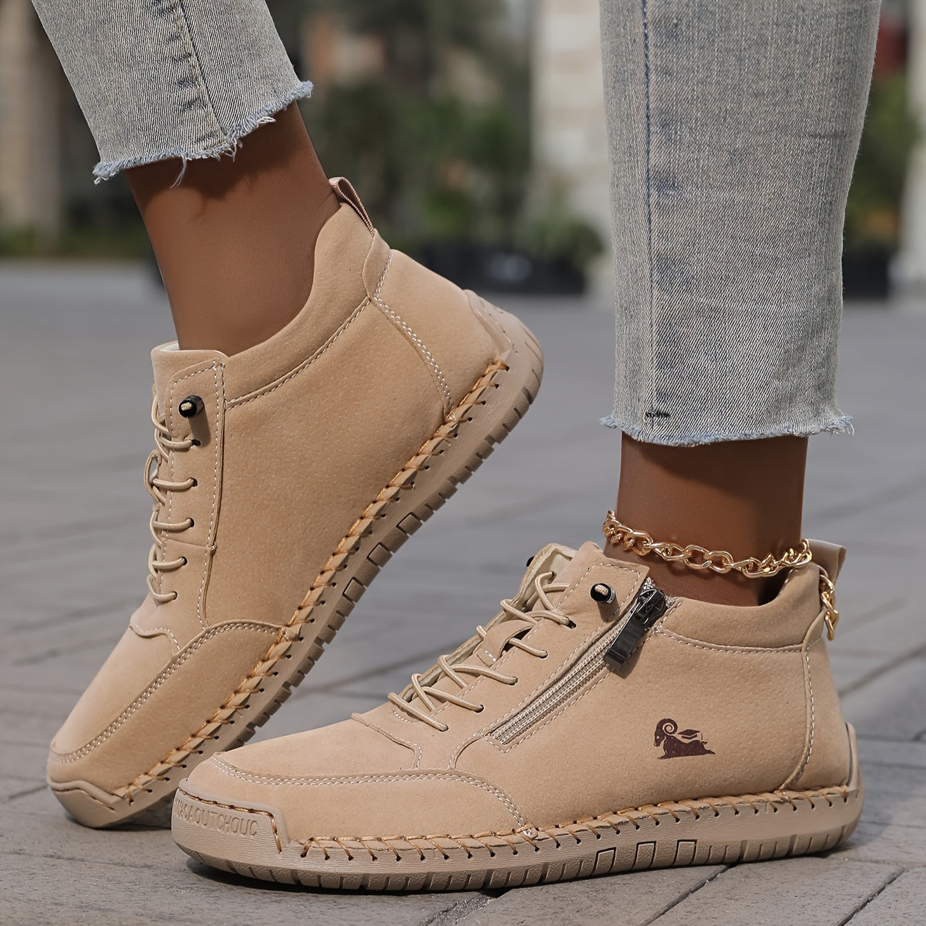 Eva | Scarpe con Lacci e Zip Laterale
