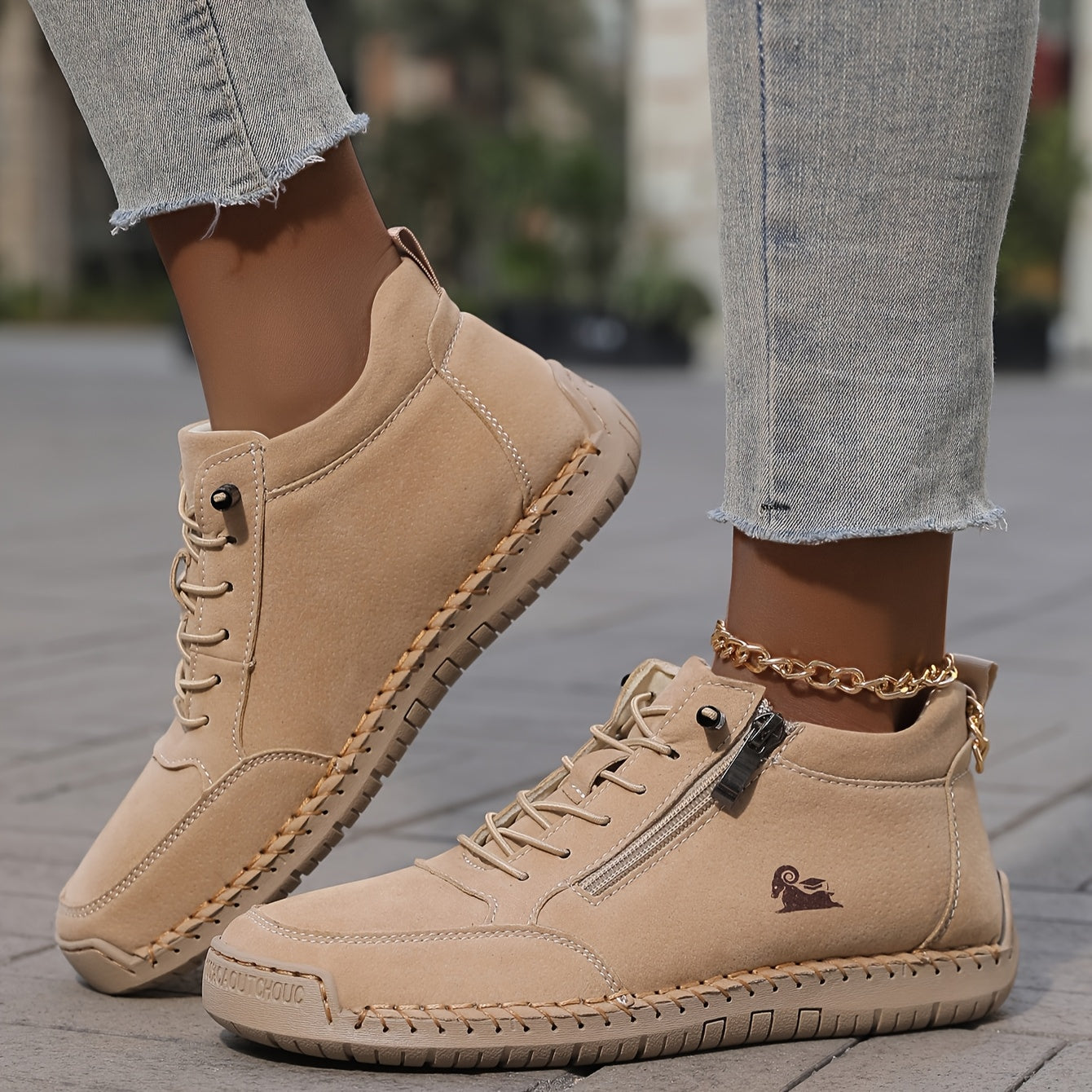 Eva | Scarpe con Lacci e Zip Laterale