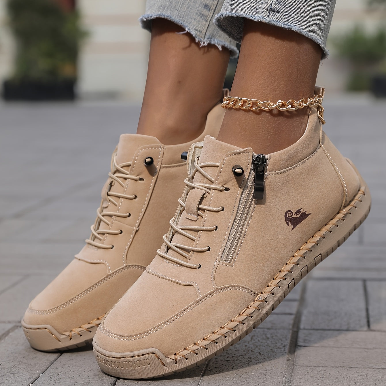 Eva | Scarpe con Lacci e Zip Laterale