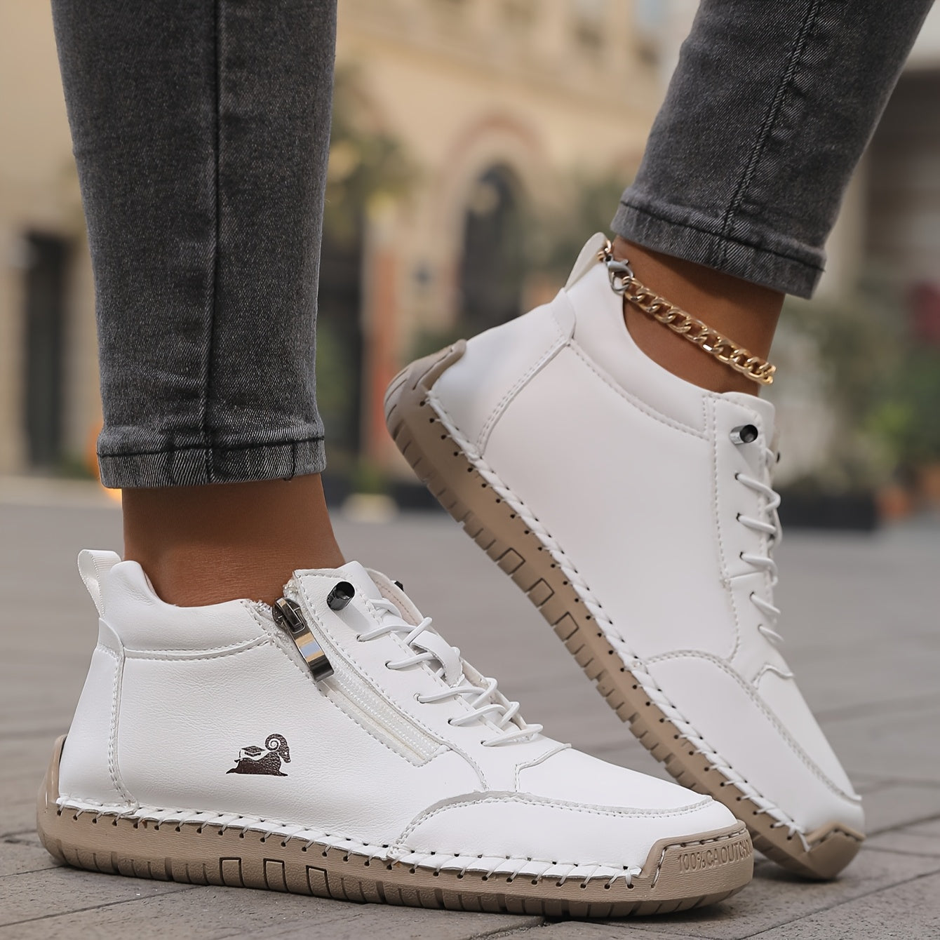 Eva | Scarpe con Lacci e Zip Laterale