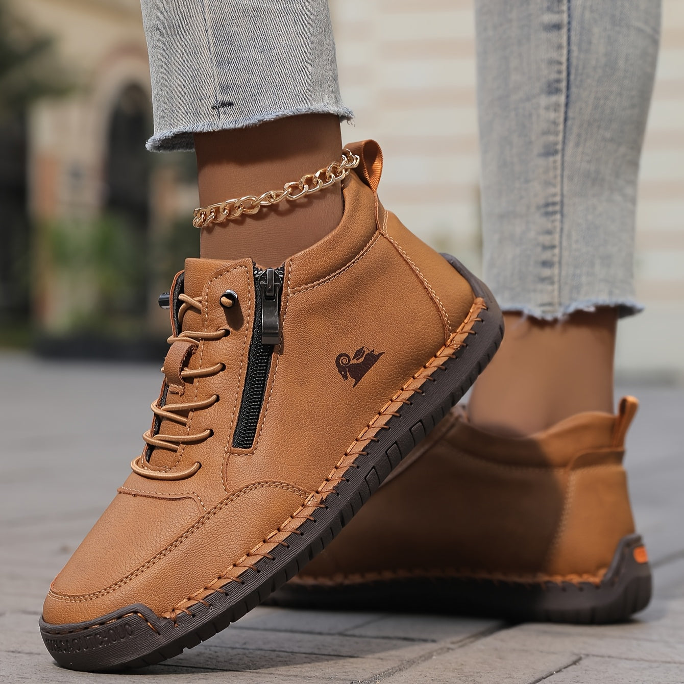 Eva | Scarpe con Lacci e Zip Laterale