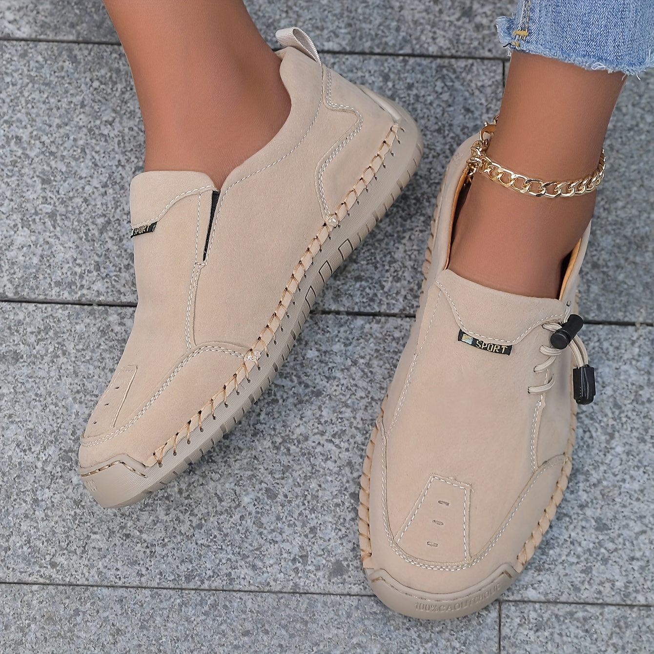 Celia | Scarpe Slip-On con Cuciture a Vista