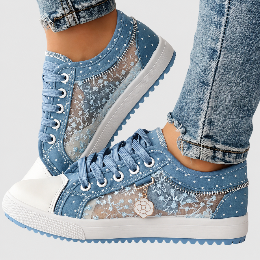 Elena | Sneakers con Fiori e Strass