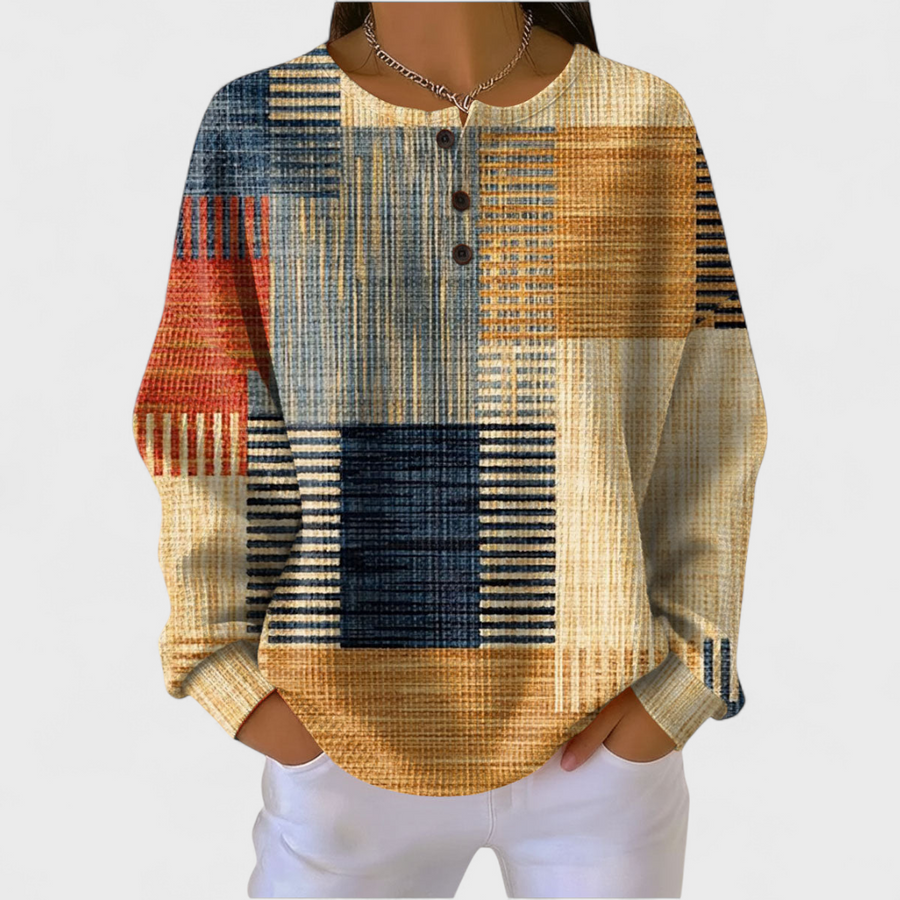 Tea | Maglione con Motivo Patchwork