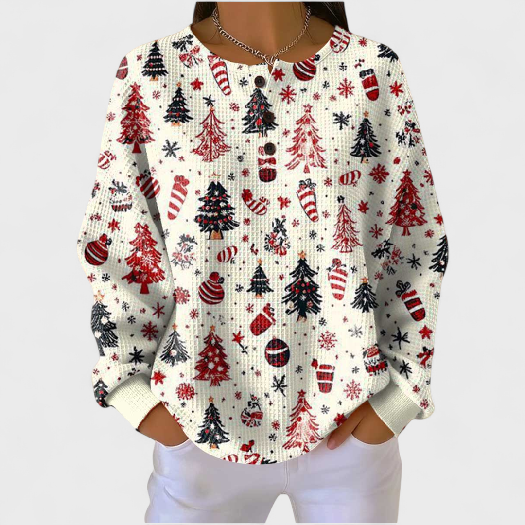 Anna | Maglione con Alberelli Natalizi